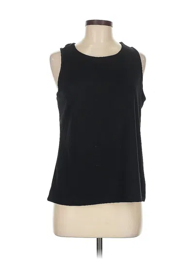 Pre-owned Gap Sleeveless Top Black Solid Pattern Scoop Neck Tops