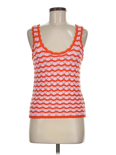 Gap Sleeveless Top Orange Scoop Neck Tops