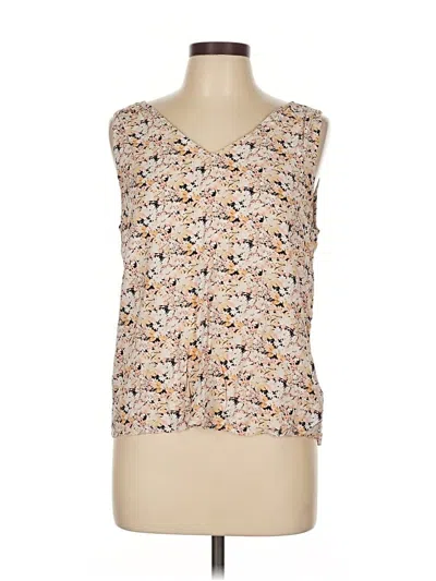 Pre-owned Gap Sleeveless Top Tan Scoop Neck Tops In Brown