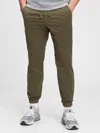 Gap Slim Canvas Joggers With Flex In Green Moss
