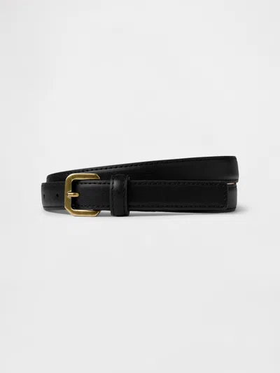 Gap Slim Vegan Leather Belt In Black