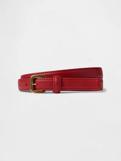 Gap Slim Vegan Leather Belt In Tomato Sauce Red
