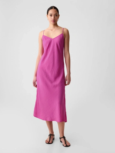 Gap Slip Midi Dress In Budding Pink Lilac