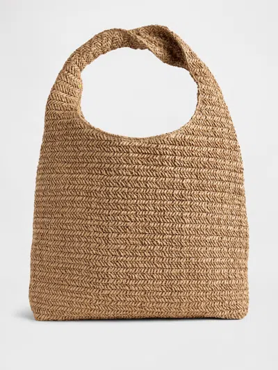 Gap Slouchy Straw Tote Bag In Natural Beige