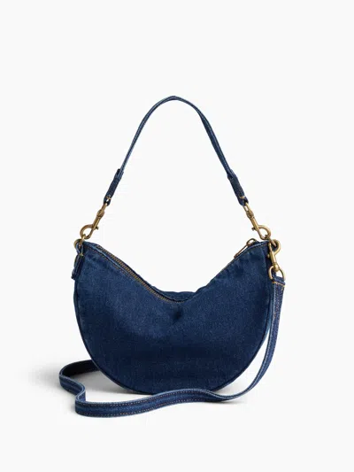 Gap Small Denim Crescent Crossbody In Dark Wash