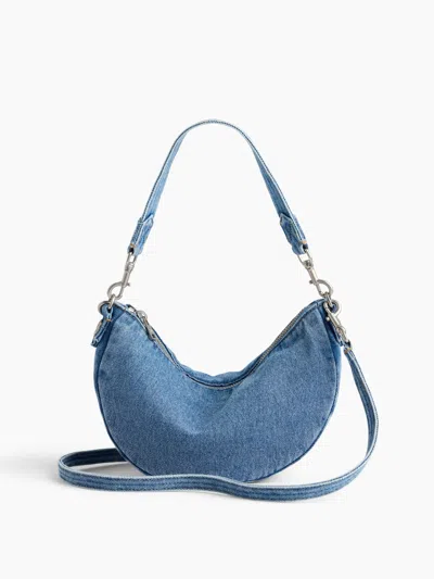 Gap Small Denim Crescent Crossbody In Medium Wash