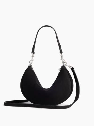 Gap Small Vegan Suede Crescent Crossbody In Black
