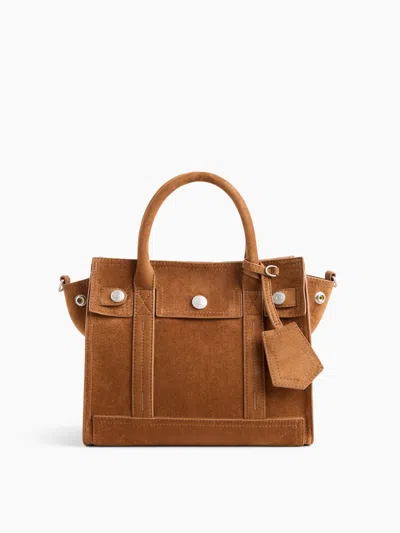 Gap Small Vegan Suede Five Pocket Tote In Palomino Brown