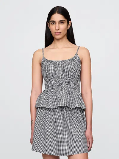 Gap Smocked Cami In Black Gingham