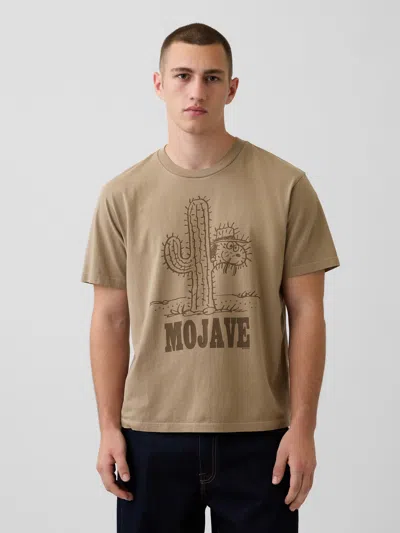 Gap Snoopy Mojave Relaxed Graphic T-shirt In Sand