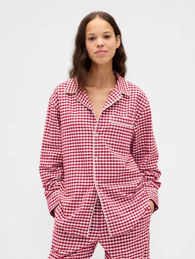 Gap Softest Flannel Oversized Pj Shirt In Multi