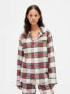 Gap Softest Flannel Oversized Pj Shirt In Multi