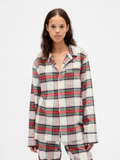 Gap Softest Flannel Oversized Pj Shirt In Multi