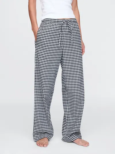 Gap Softest Flannel Pants In Black Gingham Print