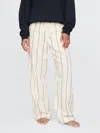 Gap Softest Flannel Pants In Ivory And Black Stripe