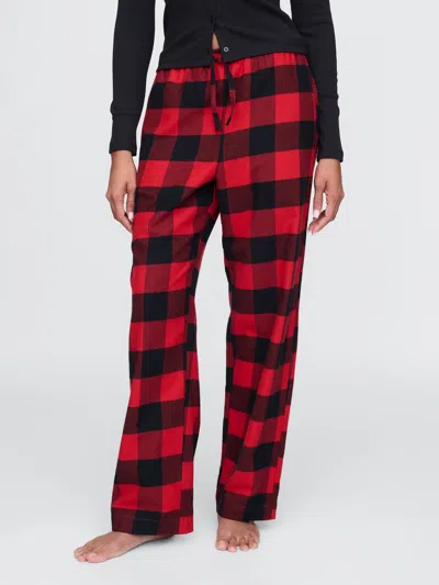 Gap Softest Flannel Pants In Red Buffalo Plaid