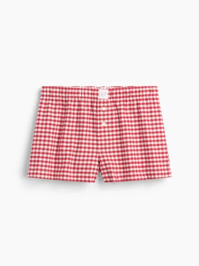 Gap Softest Flannel Pj Boxer Shorts In Red Gingham