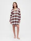 Gap Softest Flannel Pj Dress In Brown