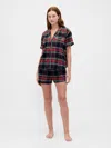 Gap Softest Flannel Pj Short Set In Black