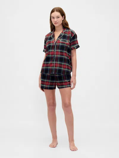 Gap Softest Flannel Pj Short Set In Black
