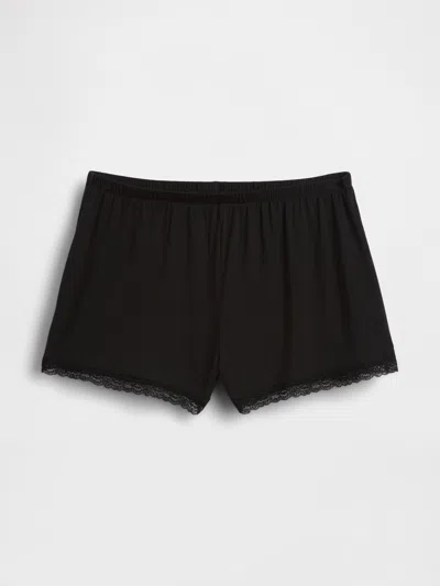Gap Softest Modal Lace-trim Pj Shorts In Black