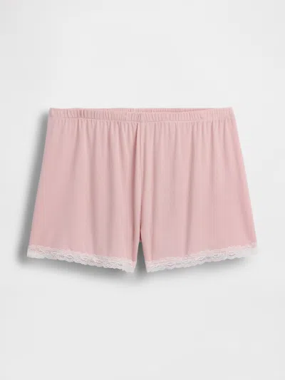 Gap Softest Modal Lace-trim Pj Shorts In Pink