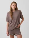 Gap Softest Modal Oversized Pj T-shirt In Brown