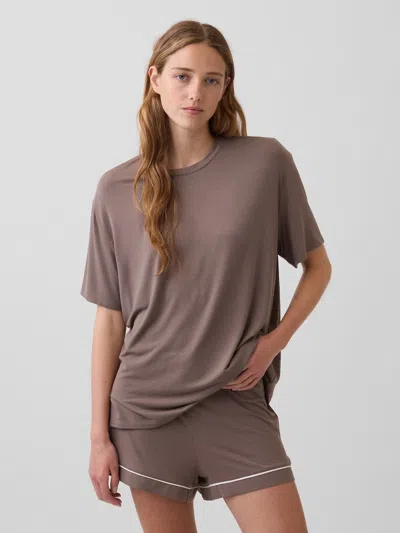 Gap Softest Modal Oversized Pj T-shirt In Brown