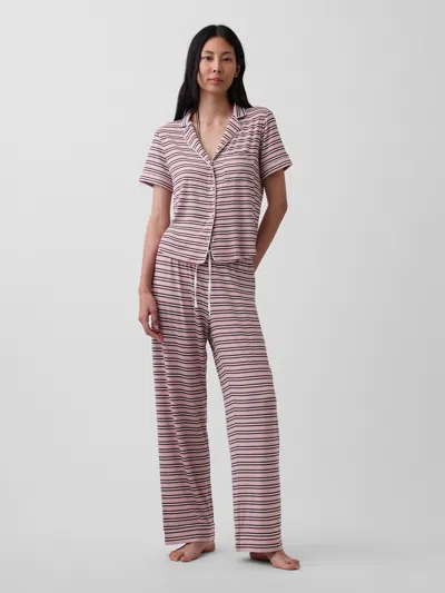 Gap Softest Modal Pj Pants In Bold Pink Stripe