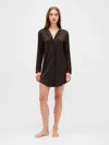 Gap Softest Modal Pj Shirtdress In Brown
