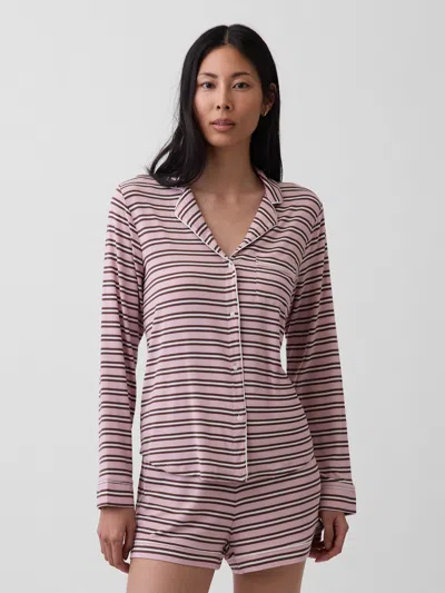 Gap Softest Modal Pj Top In Bold Pink Stripe