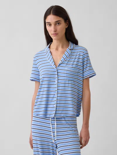 Gap Softest Modal Pj Top In Tonal Blue Stripe
