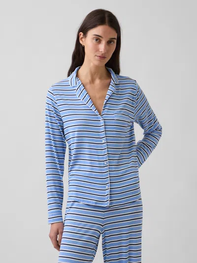Gap Softest Modal Pj Top In Tonal Blue Stripe
