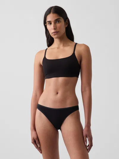 Gap Softest Organic Stretch Cotton Scoop Bralette In Black