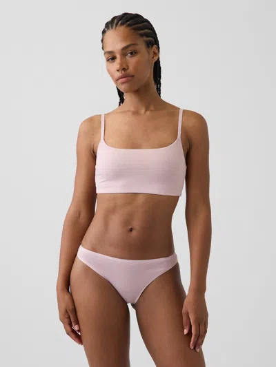 Gap Softest Organic Stretch Cotton Scoop Bralette In Pink