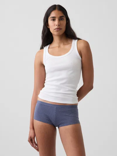 Gap Softest Organic Stretch Cotton Shorty In Blue With White Dots