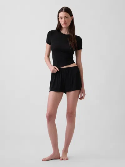 Gap Softest Ultrafine Rib Modal Pj Shorts In Black