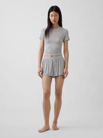 Gap Softest Ultrafine Rib Modal Pj Shorts In Gray