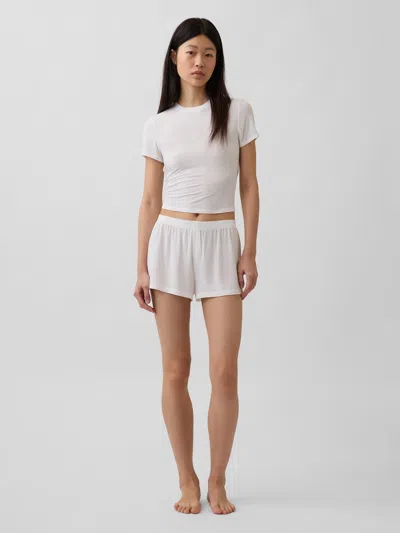 Gap Softest Ultrafine Rib Modal Pj Shorts In White