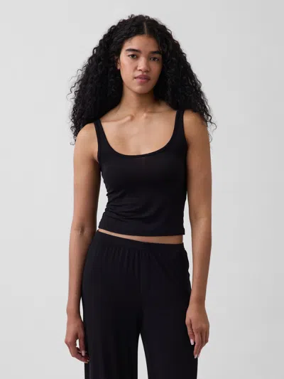 Gap Softest Ultrafine Rib Modal Pj Tank Top In Black