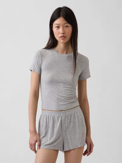 Gap Softest Ultrafine Rib Modal Pj T-shirt In Gray