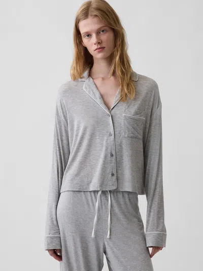 Gap Softmade Modal Crop Pj Top In Grey