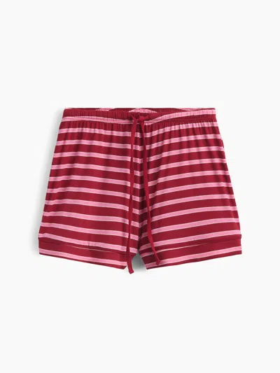 Gap Softmade Modal Pj Shorts In Pink & Red Stripe
