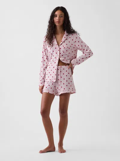 Gap Softmade Modal Pj Shorts In Pink Apple Print