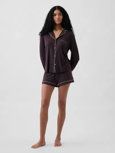 Gap Softmade Modal Pj Shorts In Terra Brown