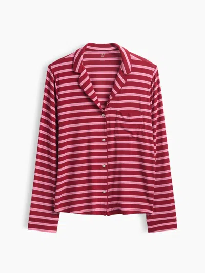Gap Softmade Modal Pj Top In Pink & Red Stripe