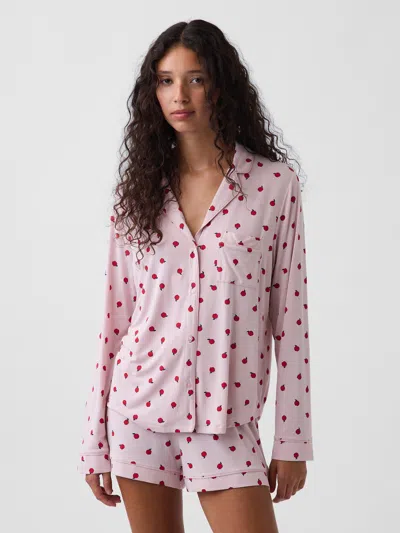 Gap Softmade Modal Pj Top In Pink Apple Print