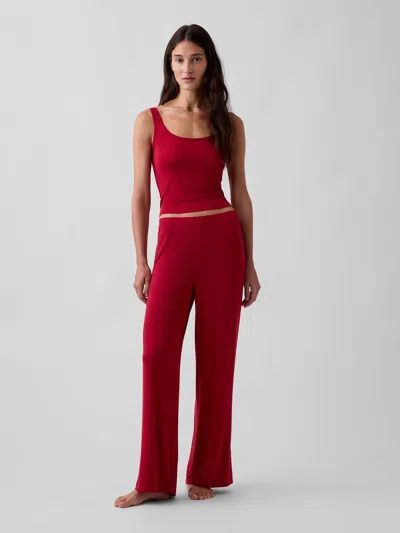 Gap Softmade Modal Rib Pj Pants In Sled Red