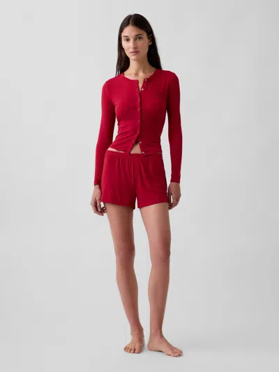 Gap Softmade Modal Rib Pj Shorts In Sled Red