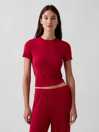 Gap Softmade Modal Rib Pj T-shirt In Sled Red